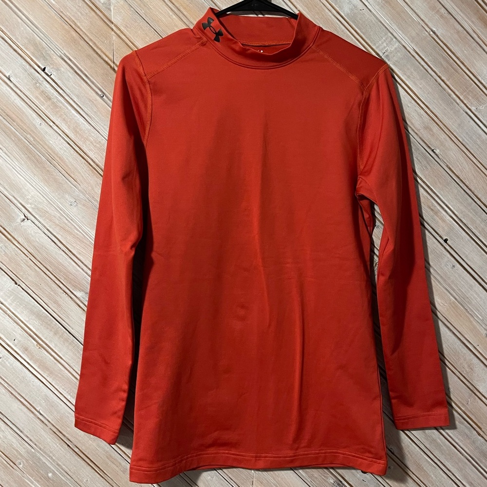 Under Armour Long Sleeve Semi Turtleneck Fiery Red Orange Compression Gear